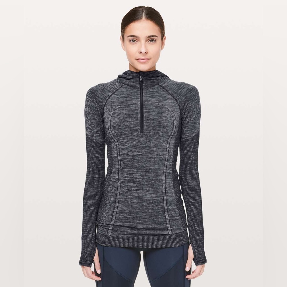 Lululemon Swiftly Wool 1/2 Zip Hoodie
Nocturnal Teal / White size 10